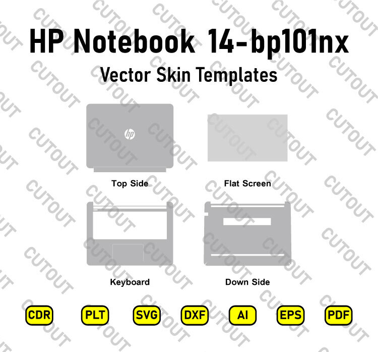HP Notebook 14-bp101nx Vector Skin Cut Files