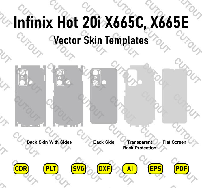 Infinix Hot 20i X665C, X665E Vector Skin Cut Files