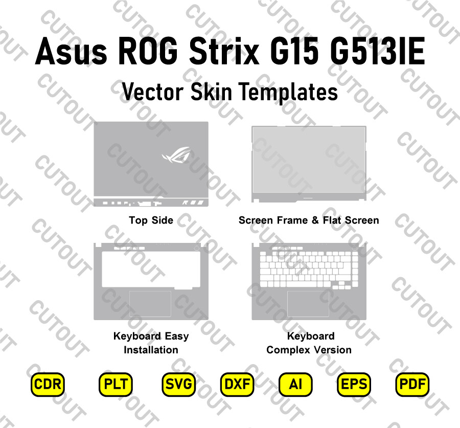 ​Archivos de corte de piel vectorial Asus ROG Strix G15 G513IE