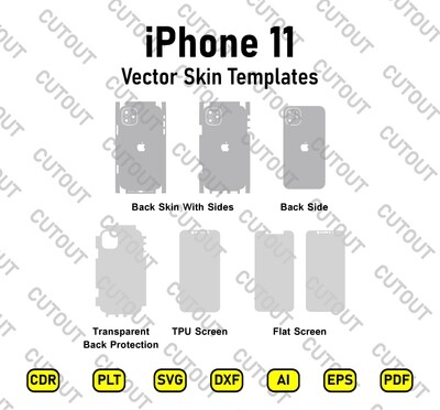 iPhone 11 Vector Skin Cut Files