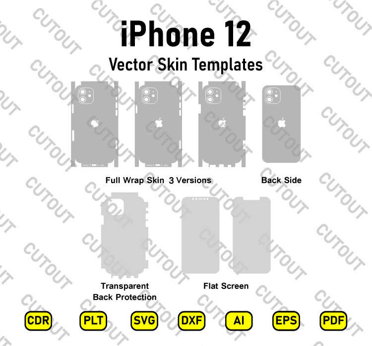 iPhone 12 Vector Skin Cut Files