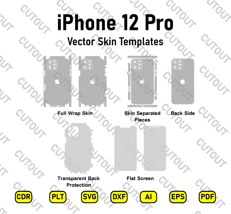 iPhone 12 Pro Vector Skin Cut Files