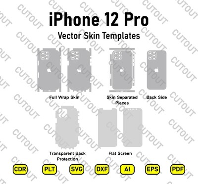 iPhone 12 Pro Vector Skin Cut Files