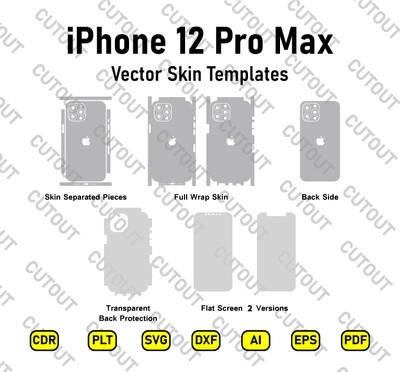 iPhone 12 Pro Max Vector Skin Cut Files