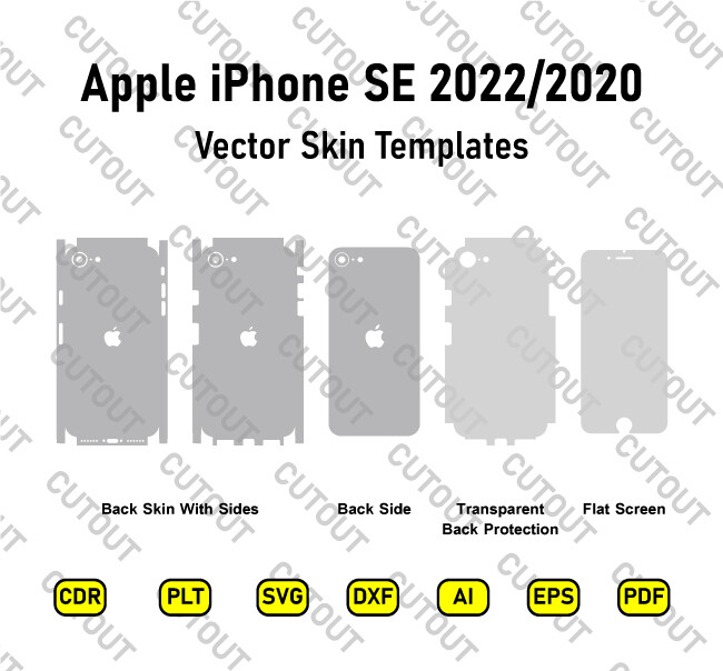 Apple iPhone SE 2020/2022 Vector Skin Cut Files