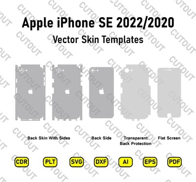 ​Archivos de corte de piel vectorial para Apple iPhone SE 2020/2022