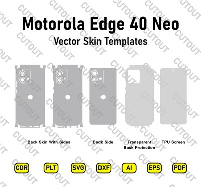 ​Archivos de corte de piel vectoriales para Motorola Edge 40 Neo