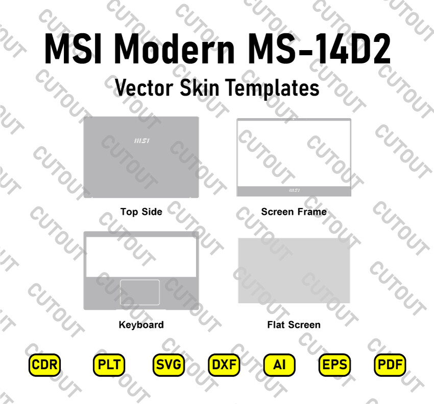 ​Archivos de corte de piel vectorial MSI Modern MS-14d2