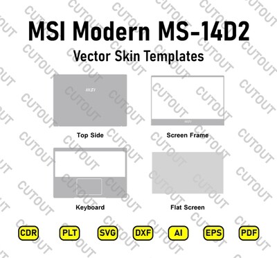 MSI Modern MS-14d2 Vector Skin Cut Files