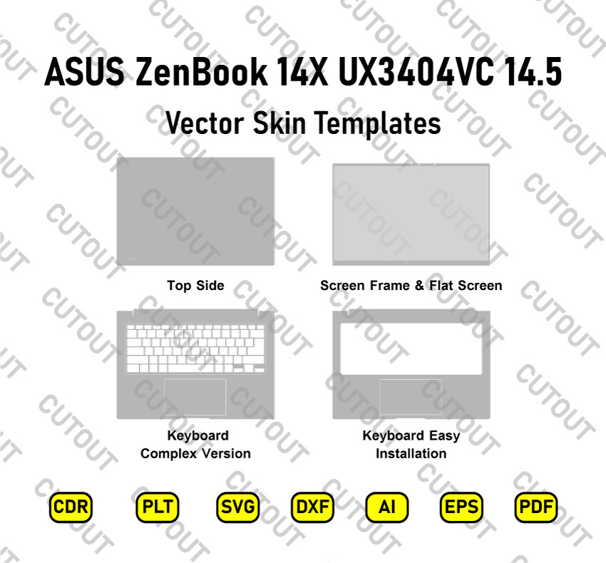 ASUS ZenBook 14X UX3404VC 14.5 Vector Skin Cut Files
