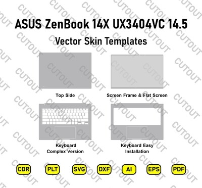 ​Archivos de corte de piel vectorial ASUS ZenBook 14X UX3404VC 14.5