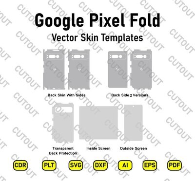 Archivos de corte de piel vectorial Google Pixel Fold