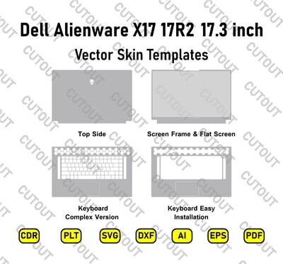 ​Archivos de corte de máscara vectorial Dell Alienware X17 17R2 17.3