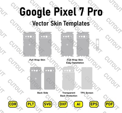 Archivos de corte de piel vectorial de Google Pixel 7 Pro