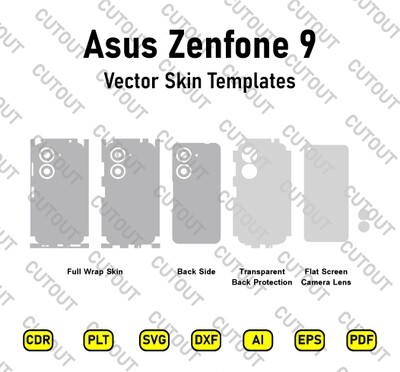 Asus Zenfone 9 Vector Skin Cut Files