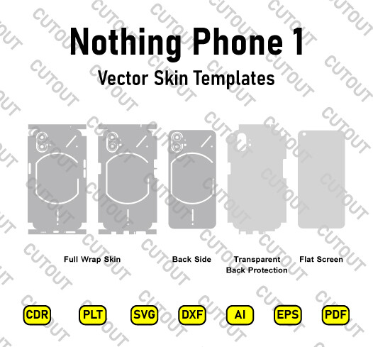 ​Archivos de corte de piel vectorial Nothing Phone 1