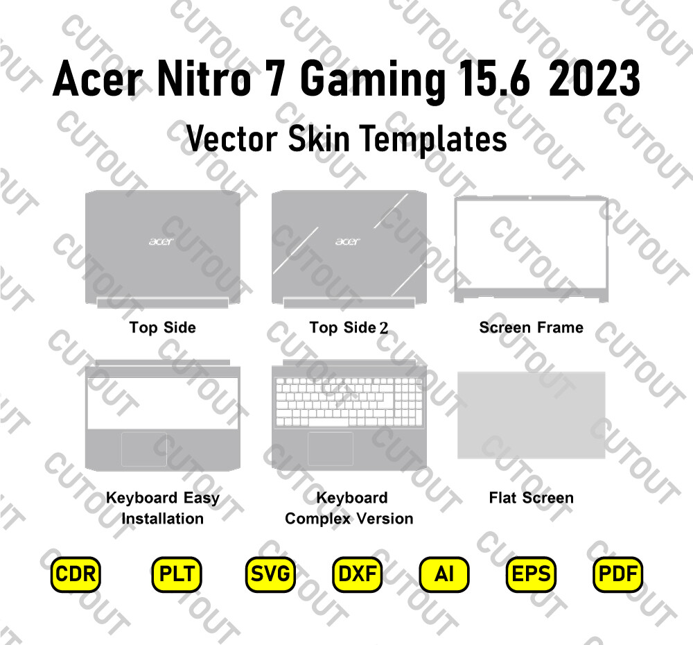 Acer Nitro 7 Gaming 15.6  (2023) Vector Skin Cut Files