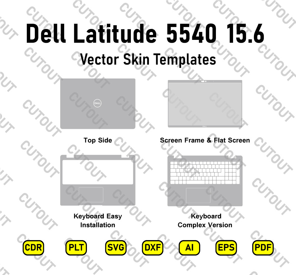 ​Archivos de corte de apariencia vectorial de Dell Latitude 5540 15.6