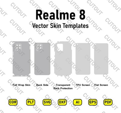 Realme 8 Vector Skin Cut Files