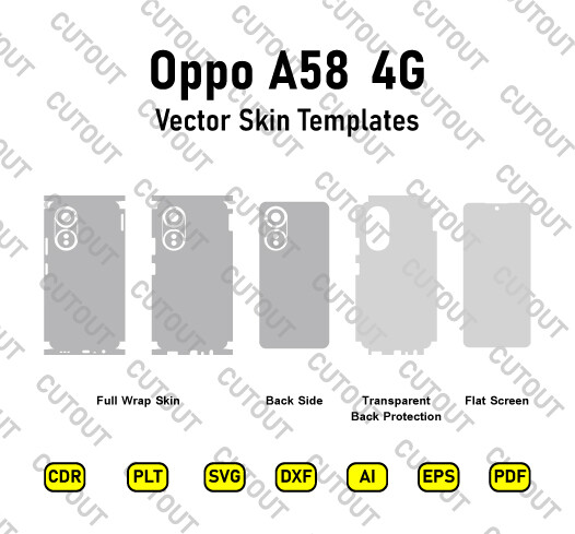 Oppo A58 4G Vector Skin Cut Files
