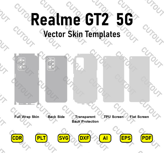 ​Archivos de corte de piel vectorial Realme GT2