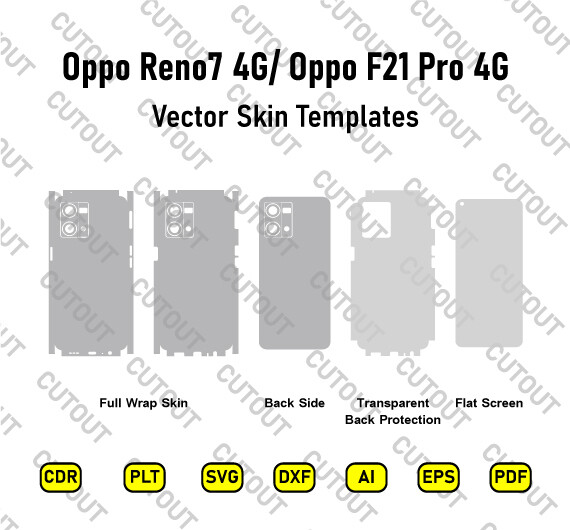 Oppo Reno7 4G/ Oppo F21 Pro 4G Vector Skin Cut Files