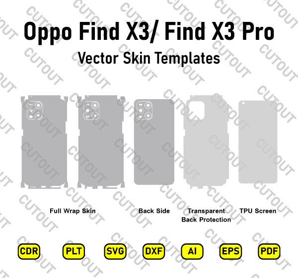 Oppo Find X3/Oppo Find X3 Pro Vector Skin Cut Files