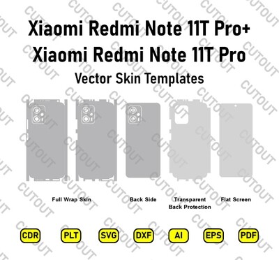 Xiaomi Redmi Note 11T Pro+/Redmi Note 11T Pro Vector Skin Cut Files