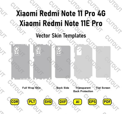Redmi Note 11 Pro 4G /Redmi Note 11E Pro Vector Skin Cut Files