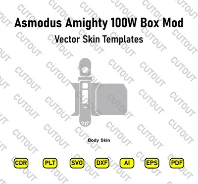 Asmodus Amighty 100W Box Mod Vector Skin Cut Files
