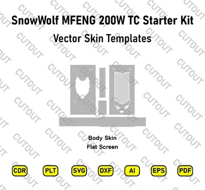 SnowWolf MFENG 200W TC Starter Vape Kit Vector Skin Cut Files