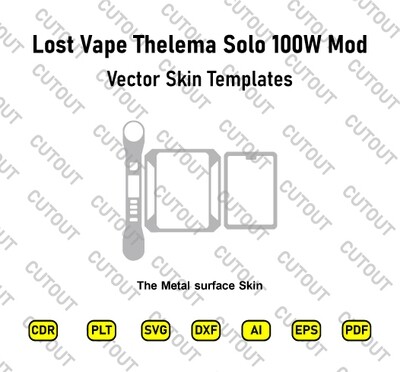 Lost Vape Thelema Solo 100W Mod Vector Skin Cut Files