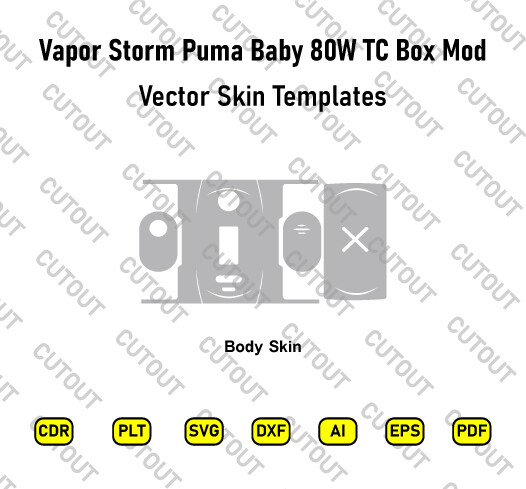 Vapor Storm Puma Baby 80W TC Box Mod Vector Skin Cut Files
