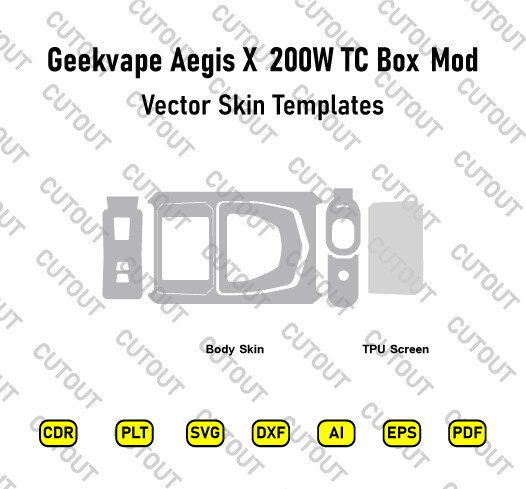 Geekvape Aegis X 200W TC Box Mod Vector Skin Cut Files