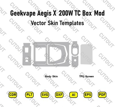 Geekvape Aegis X 200W TC Box Mod Vector Skin Cut Files