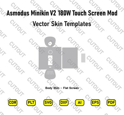 Asmodus Minikin V2 180W Touch Screen Mod Vector Skin Cut Files