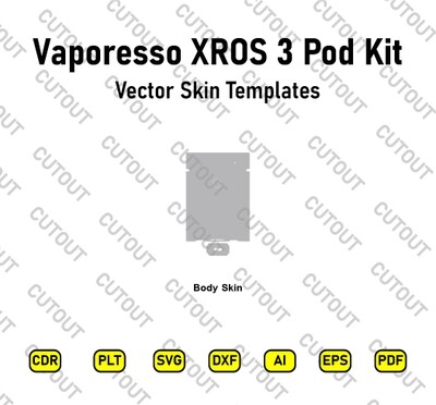 ​Vaporesso XROS 3 Pod Vape Kit Vektor-Skin-Cut-Dateien