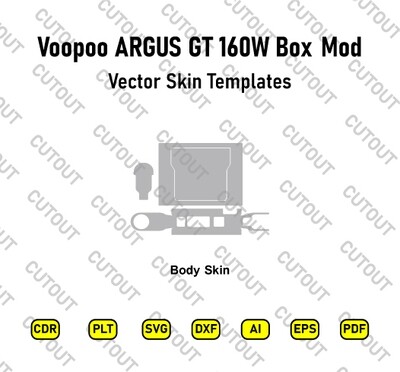 ​Archivos de corte de piel vectorial Voopoo ARGUS GT 160W Box Mod