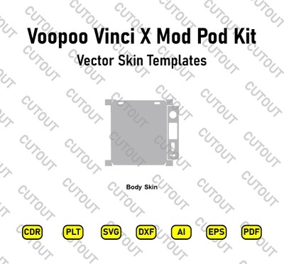 ​Archivos de corte de piel vectorial del Voopoo Vinci X Mod Pod Kit