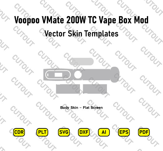 VooPoo VMate 200W TC Vape Box Mod Vector Skin Cut Files