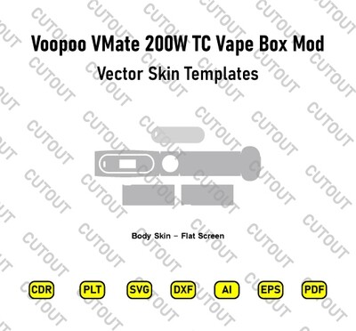 ​VooPoo VMate 200W TC Vape Box Mod Vector Skin Cut Dateien