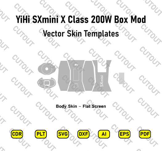 ​YiHi SXmini X Class 200W Box Mod Vector Skin Cut Dateien