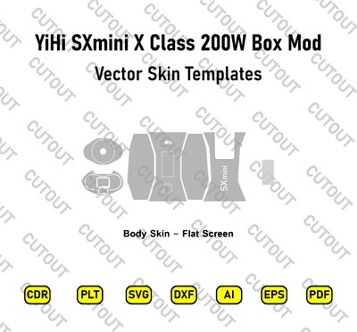 YiHi SXmini X Class 200W Box Mod Vector Skin Cut Files