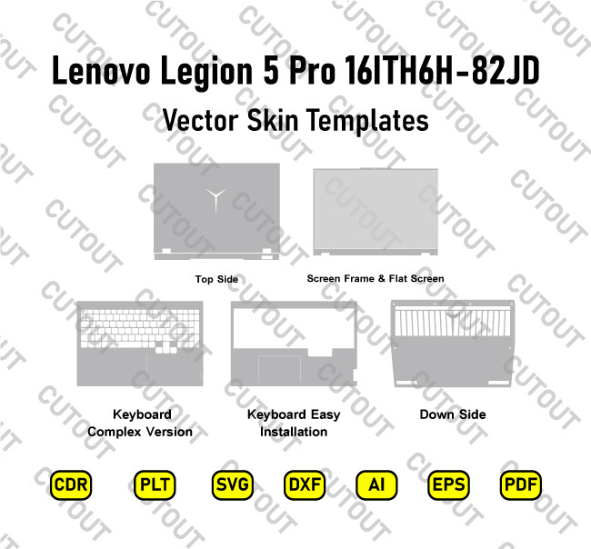 Lenovo Legion 5 Pro 16ITH6H (82JD) Vector Skin Cut Files