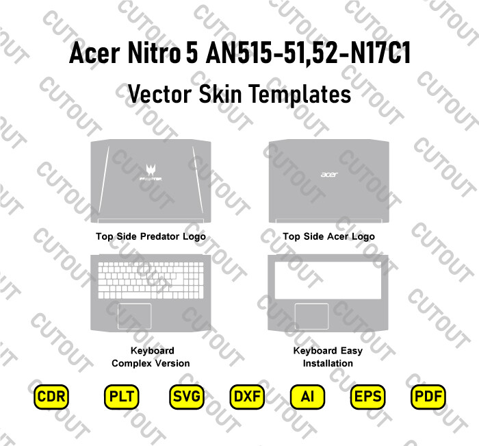 Acer Nitro 5 AN515-51,52 (N17C1) Vector Skin Cut Files