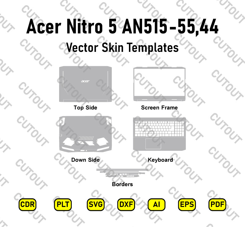 Acer Nitro 5 AN515-55,44 Vector Skin Cut Files