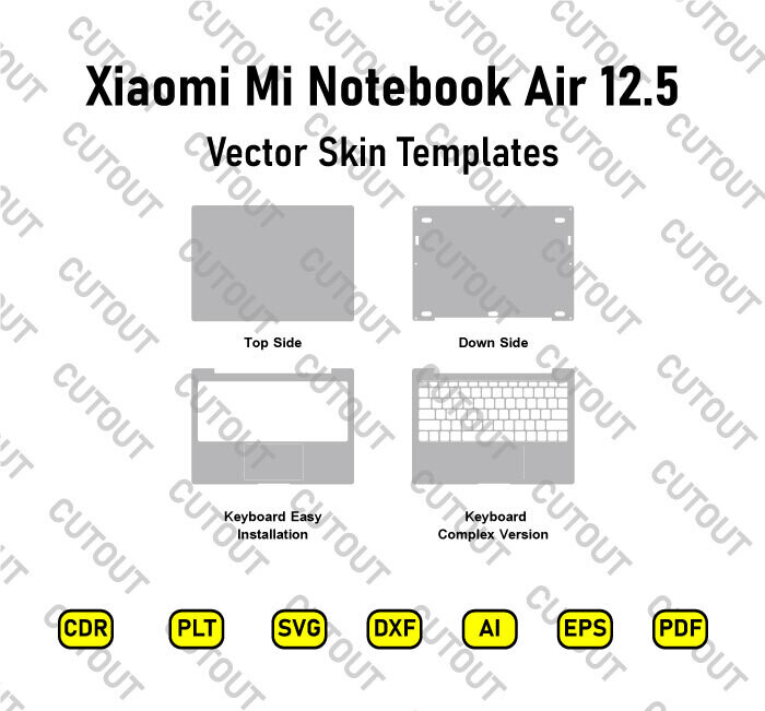 Xiaomi Mi Notebook Air 12.5 2019 Vector Skin Cut Files