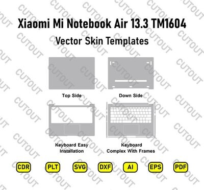 ​Archivos de corte de piel vectorial Xiaomi Mi Notebook Air 13.3 TM1604