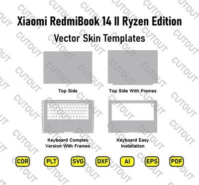 ​Archivos de corte de piel vectorial Xiaomi RedmiBook 14 II Ryzen Edition