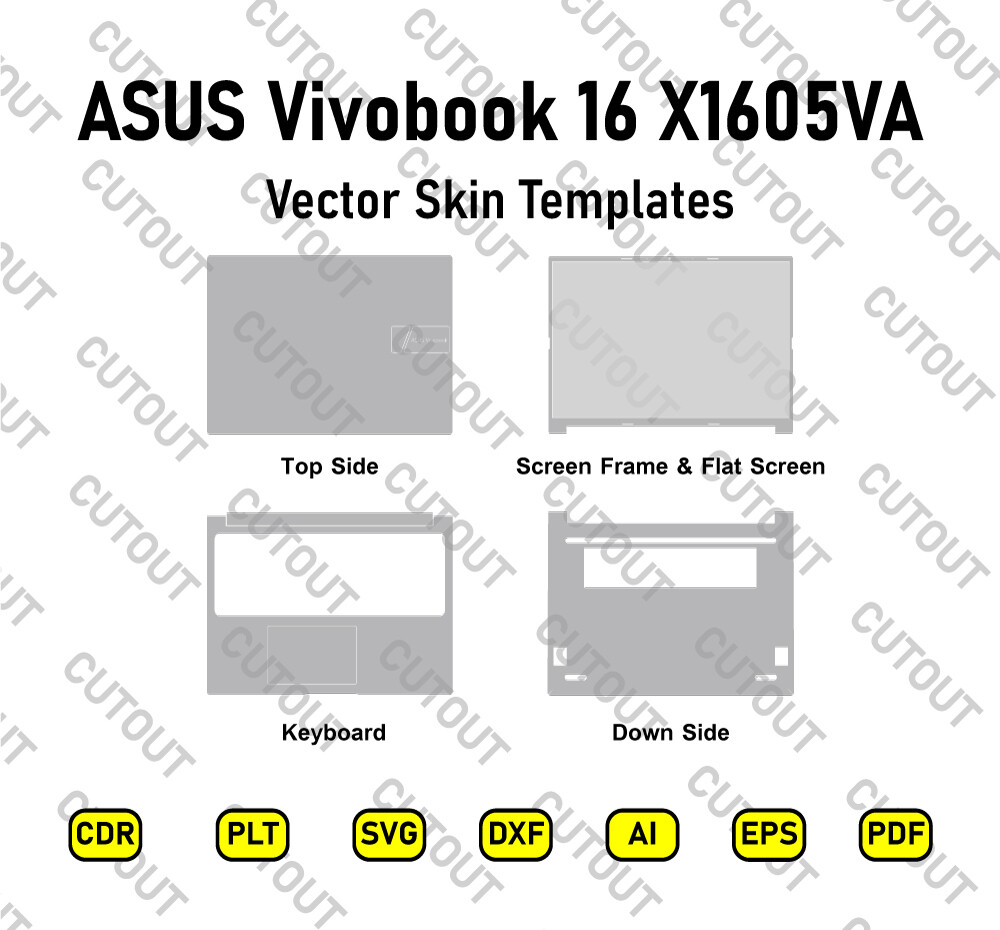 ASUS Vivobook 16 X1605VA Vector Skin Cut Files